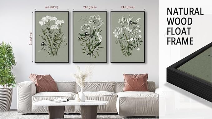 Large Flowers Canvas Wall Art
