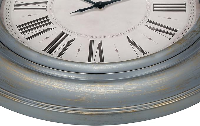Monarch Specialties I 9028 Clocks, Large Oversized, Wall Clock, Antique Blue