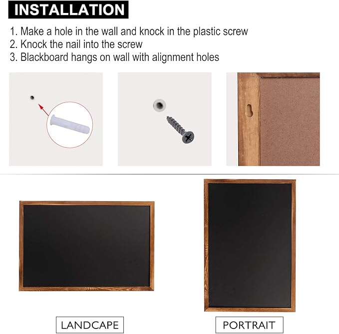 Magnetic Chalkboard Black Board 46 x 32, Extra Large Chalk Board Blackboard