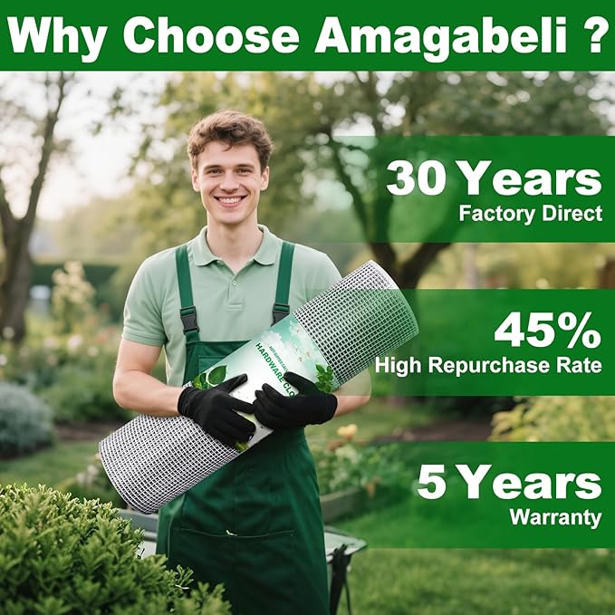 Amagabeli Hardware Cloth 1/2 inch 36inx50ft 19 Gauge Chicken Wire Fence Hot-Dipped Galvanized After Welding Wire Mesh Roll for Vegetable Garden Fencing Plant Supports Poultry Netting Cage Snake Gopher