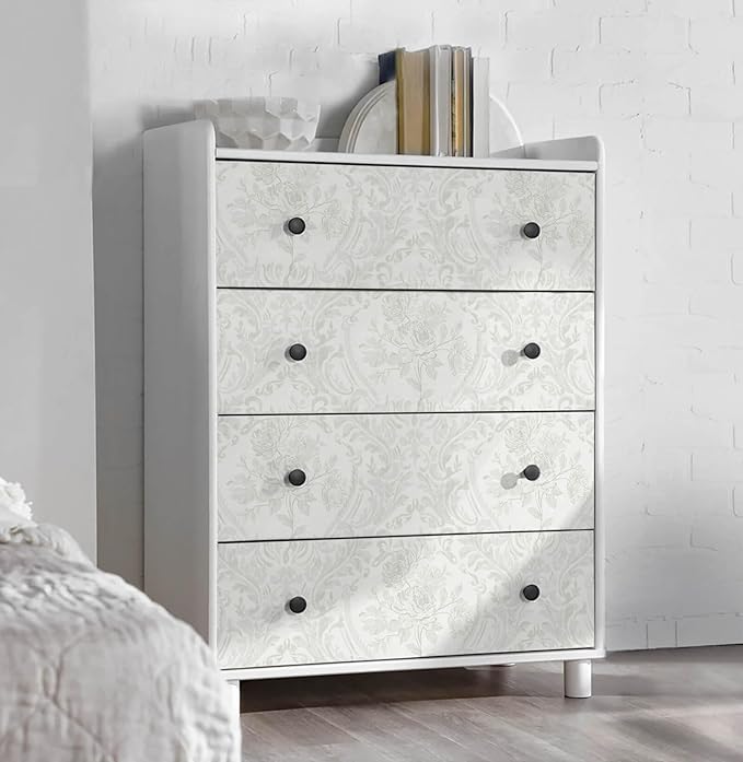 Ismoon Floral Peel and Stick Wallpaper Grey Contact Paper Boho Watercolor