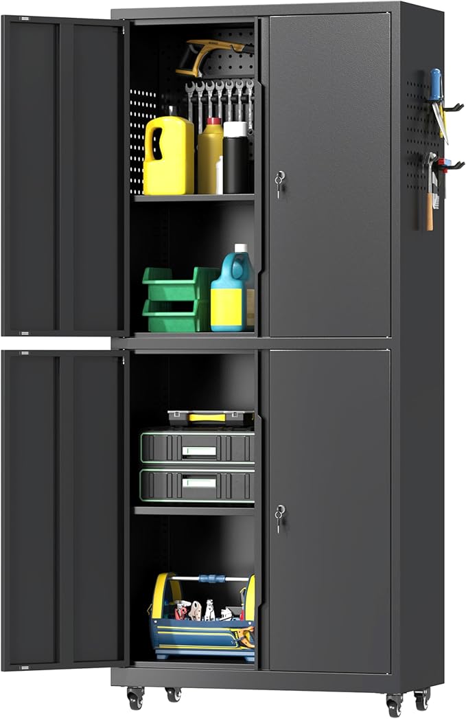 71" H Metal Tool Storage Cabinet