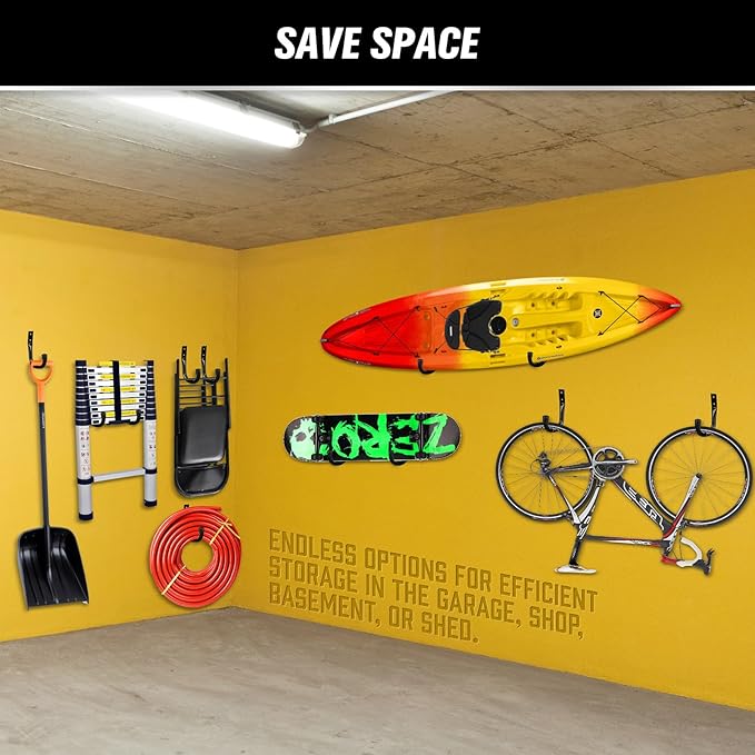 Heavy Duty Garage Storage Hooks, 6-piece Bike Hooks