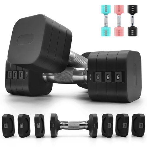 20LBS Adjustable Dumbbell Set, 4 in 1 Free Weights Dumbbells Set for,4lb 6lb 8lb 10lb, with Metal Non Slip Handleï¼ÂQuick Changeï¼ÂHome Gym Strength Training Equipment for Men and Women