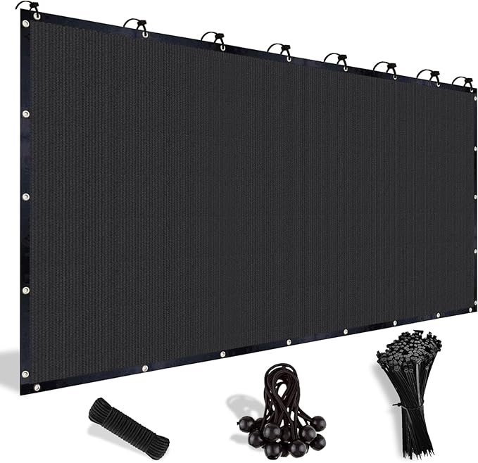 Shade&Beyond Customized Size 90% Sun Shade Cloth with Grommets, 08' X 12' Pergola Shade Cover Canopy, Mesh Tarp Sun Screens for Patio, Outdoor, Garden, Backyard, Black, GN02