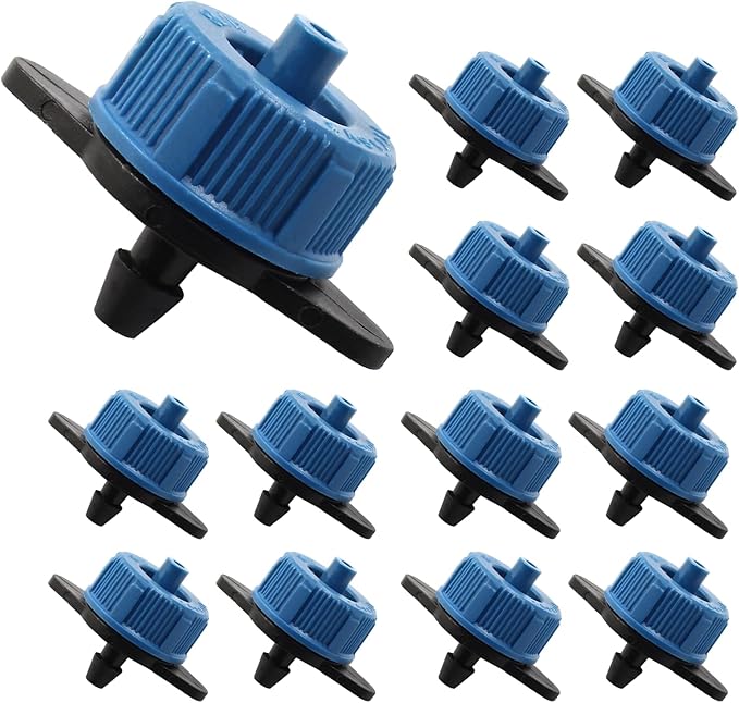 30 Pcs Drip Irrigation Emitters, 2 GPH Pressure Compensating Irrigation Drippers for Garden Lawn Watering Irrigation System, Blue