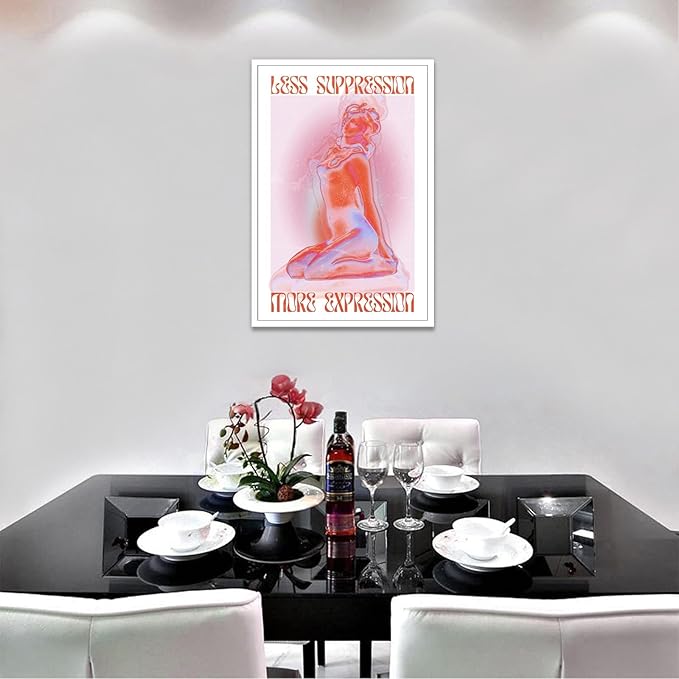 Liyark Spiritual Affirmation Art Poster Pink Woman Canvas Wall Art Aesthetic