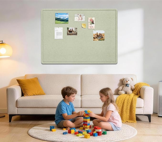 Bulletin Board - 35 x 17.5 inches Decorative Felt Pin Board - Cork Board