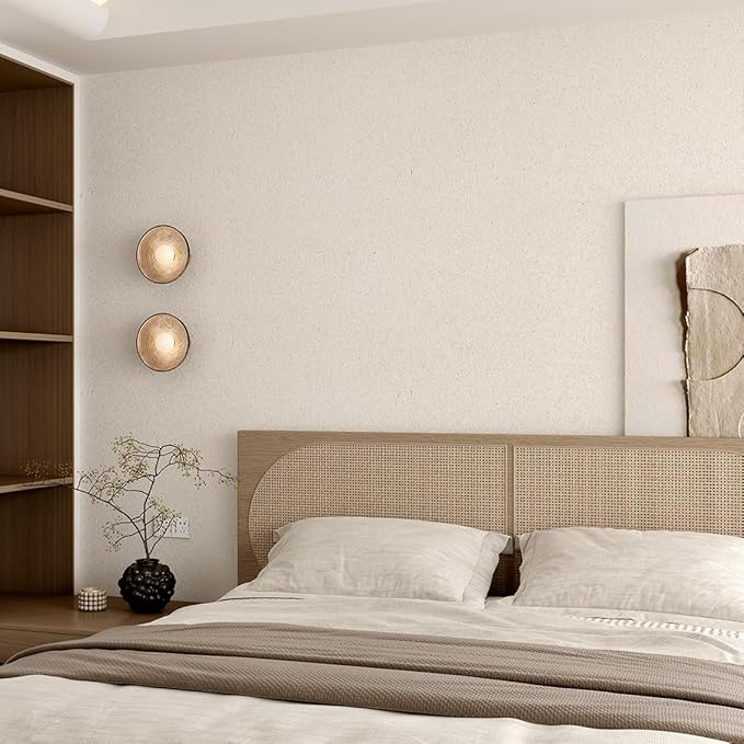 Natural White Wallpaper Grasscloth Textured Peel and Stick Wall