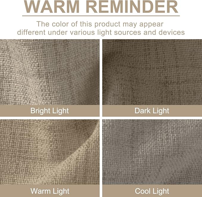 100% Blackout Shield Linen Blackout Curtains