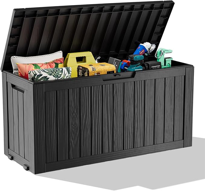75 Gallon Outdoor Storage Box â Waterproof Deck Box for Patio & Garden,Black