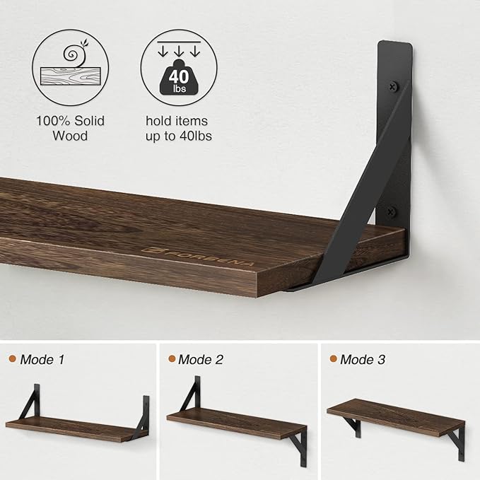 Forbena 24 Inch Long Floating Shelves