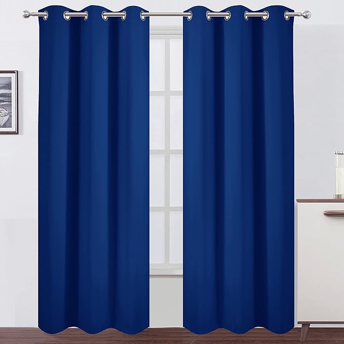 LEMOMO Blackout Curtains 38 x 84 inch/Royal Blue Curtains Set of 2