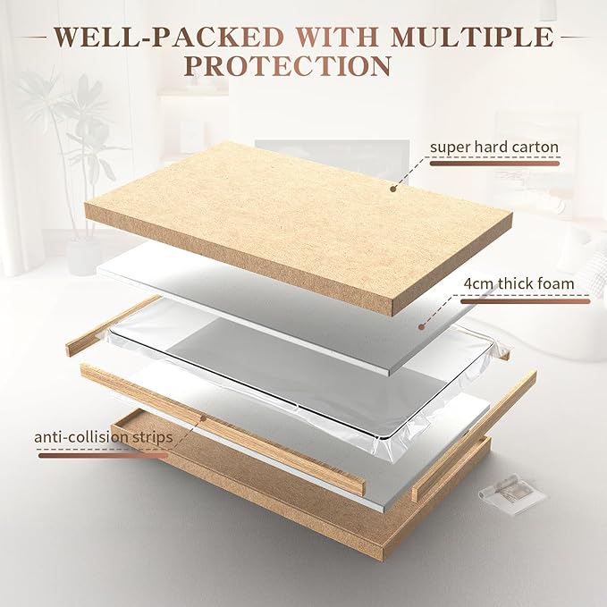 EOGOW Backlit Mirror for Bathroom, Stepless Dimmable, 3 Color Lights, High Lumen