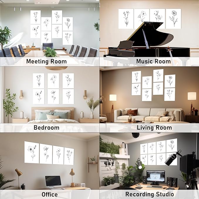 FurnoFlexArt Acoustic Panels Tiles Decorative Room Sound Proof Foam Absorbing
