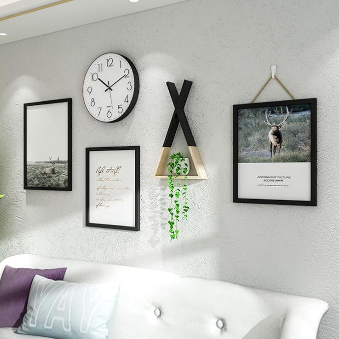 JUSTUP 8in Non-Ticking Wall Clock, Silent Battery Operated Wall Clock