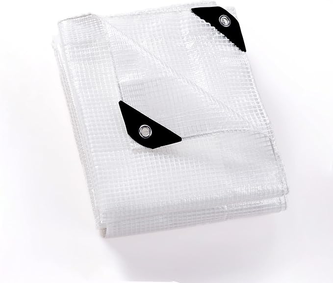 GUARD SHIELD Clear White Tarp Heavy Duty 12x20 Feet Waterproof for Greenhouse Outdoor Garden Poly Cover UV Resistant 3x3 Weave 10mil