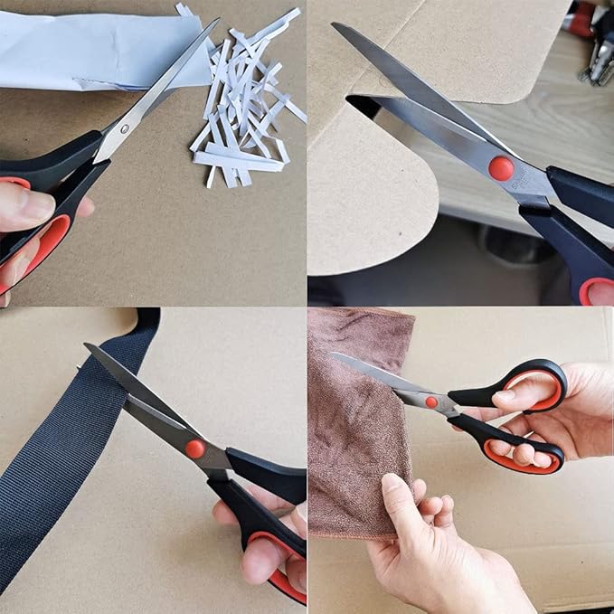 Scissors, Multipurpose office Scissors,8.5 Inch Ultra Sharp Shears, Comfort-Grip Handles Household scissors,Sturdy Sharp Craft Supplies - Pack of 5, Right/Left Hande