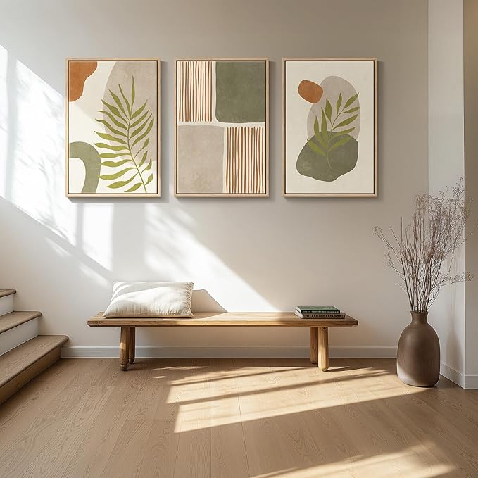 Large Framed Tropical Boho Wall Art