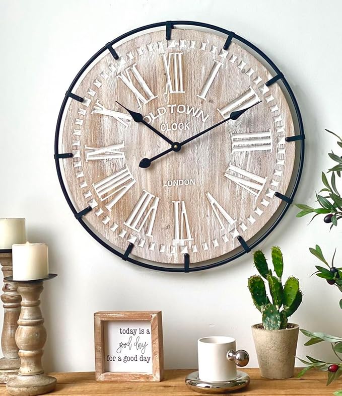 24 Inch Large Farmhouse Wall Clock