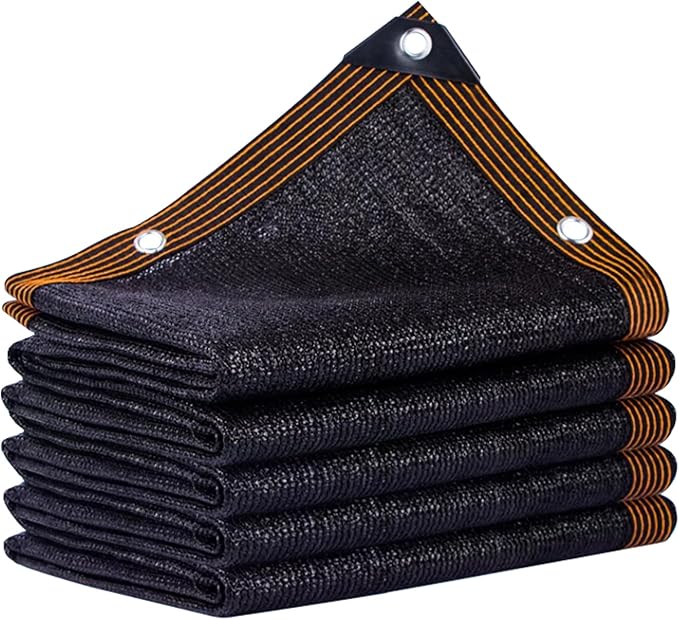 Black Shade Cloth,90% Durable Mesh Tarp with Grommets, Resistant Garden Sun Shade Netting, Shading Antifreezing for Pergola Greenhouse Plants Growing Chicken Coop Shade Cover