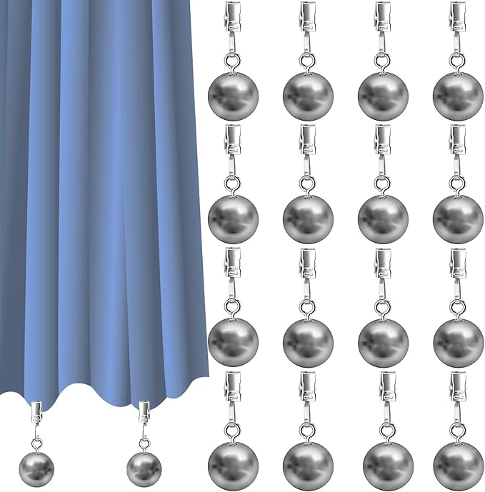 16 Pack Heavy Duty Curtain Weights, Heavy Weights for Outdoor Curtains of Pergola Patio Gazebo Cabana, Stainless Steel Weight Clip Down Curtain, Garden Flag, Shower Curtain, Tablecloth