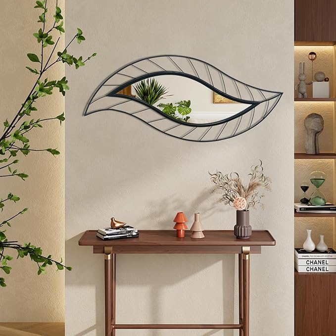 ironsmithn Decorative Wall Mirror, Leaf Teardrop Mirror