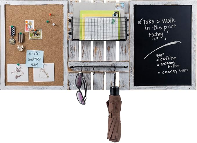 MyGift 3 Panel Wall Mounted Entryway Bulletin Board Combo Set