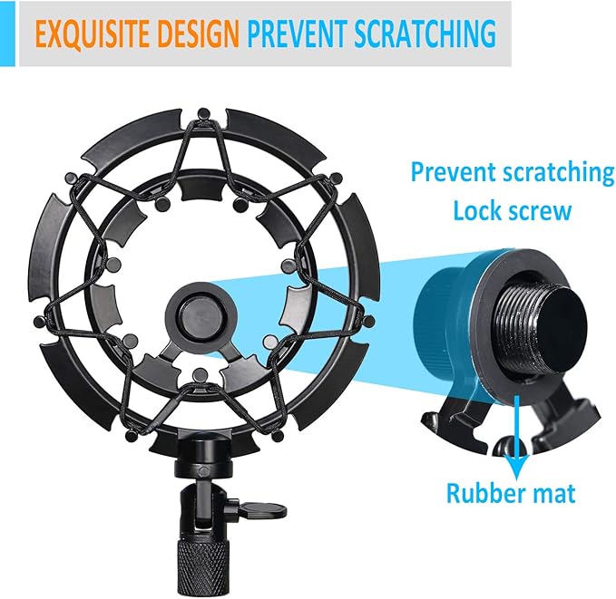 SUNMON Shure MV7 Shock Mount Compatible with Shure MV7 Microphone, MV7 Shock Mount Reduces Vibration Noise Matching Mic Stand Boom Arm by SUNMON