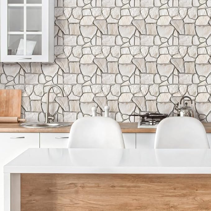 COMSTICKC 3D Faux Stone Wall Sticker Peel and Stick Wall Panels, Not Real Stone