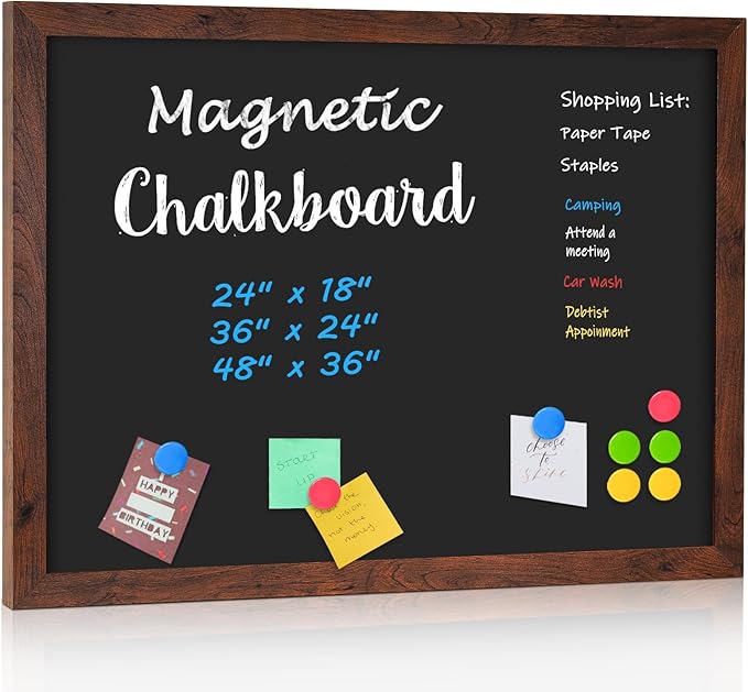 4 THOUGHT Chalk Board 48" x 36", Magnetic Large Chalkboard