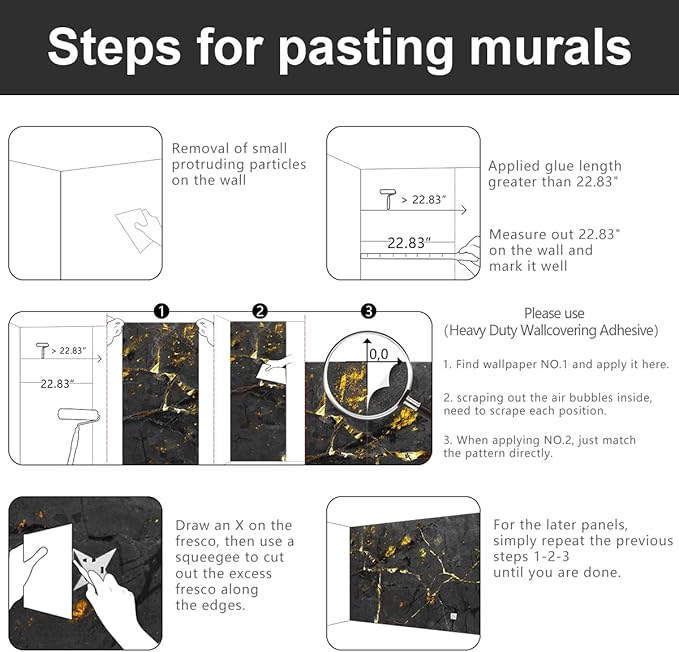 -Black and Gold Marbled Fabric Wallpaper Dark Abstraction Art Living Room