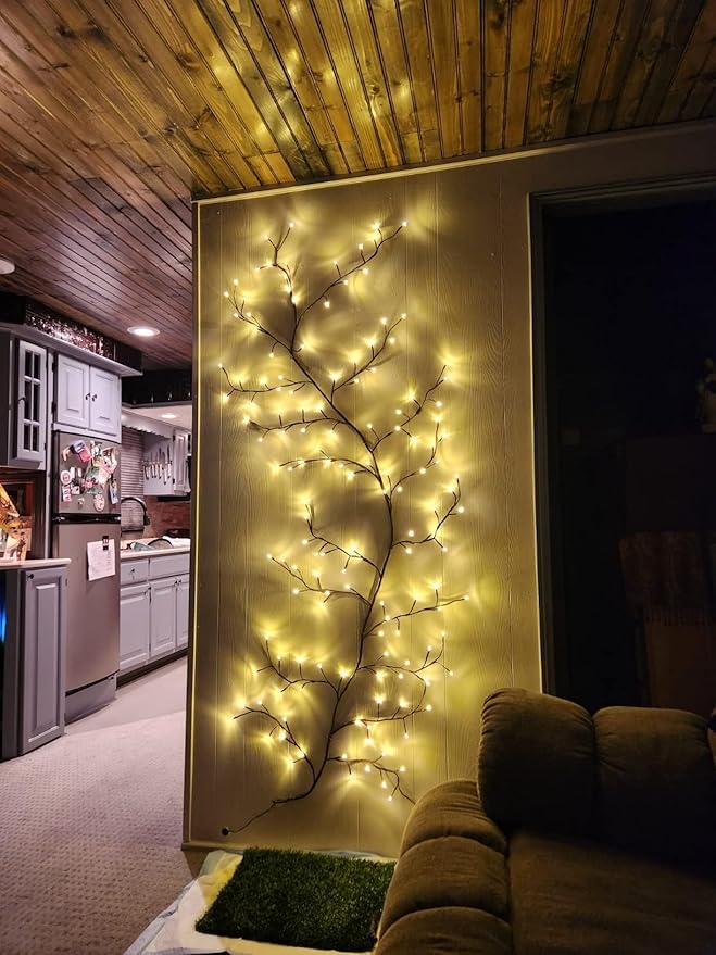 GOESWELL Smart Vine Light for Room Decor: 7.5ft 144 LEDs Music Timer Dimmable