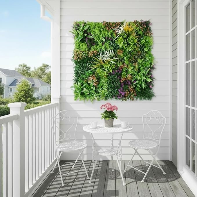 1PC 40"x 40" Artificial Grass for Wall, 3D Faux Boxwood Hedge Panels Green Wall