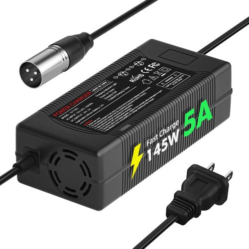 24V 5A Fast Battery Charger (3-Pin XLR) for Electric Scooter, Wheelchairs,Go-Go Elite Traveller,Jazzy Power Chair, Pride Mobility, Shoprider, iZip, eZip,Drive Medical, Bladez, Elite Traveller