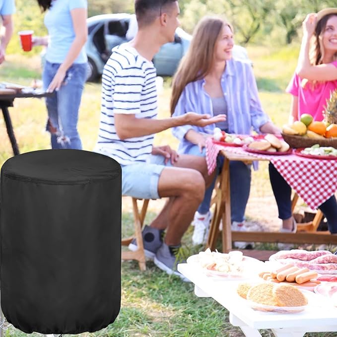 Smoker Cover for SUNLIFER 16" Round Charcoal Barbecue Grill, Waterproof Outdoor Smoker BBQ Cover Vertical Smoker Cover - 16" D x 32" H