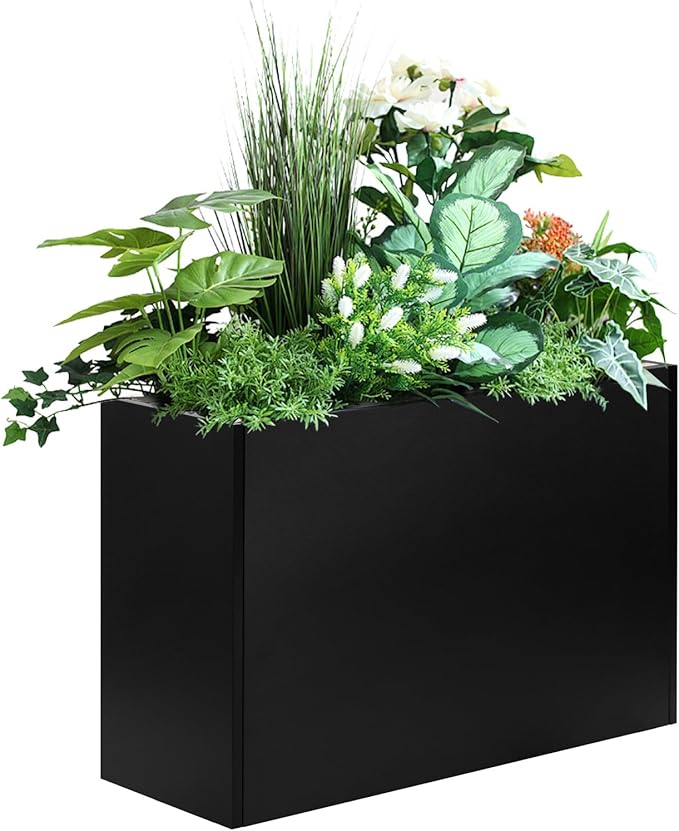 Heavy-Duty Steel Planter Box 38âx12âx30â, Rust-Resistant Large Outdoor & Indoor Plant Container, Metal Garden Box with Drainage Holes & Reinforced Edges