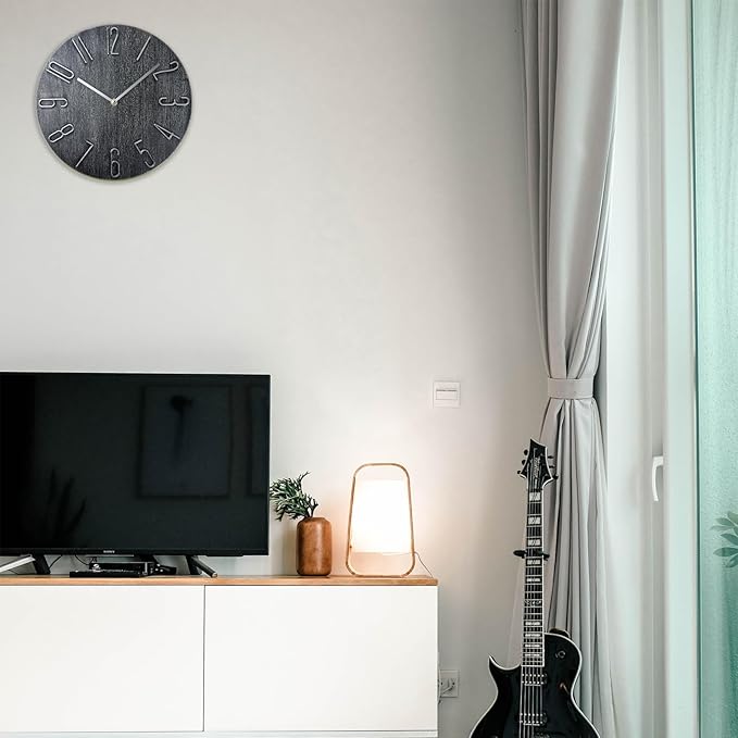 Wall Clock, Silent Clock, Wall Clocks Battery Operated, 12 inch Modern Wall