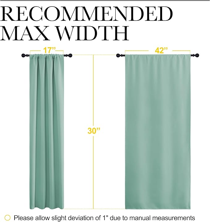 NICETOWN 2 Panels Blackout Curtains, Rod Pocket Thermal Insulated Drapes