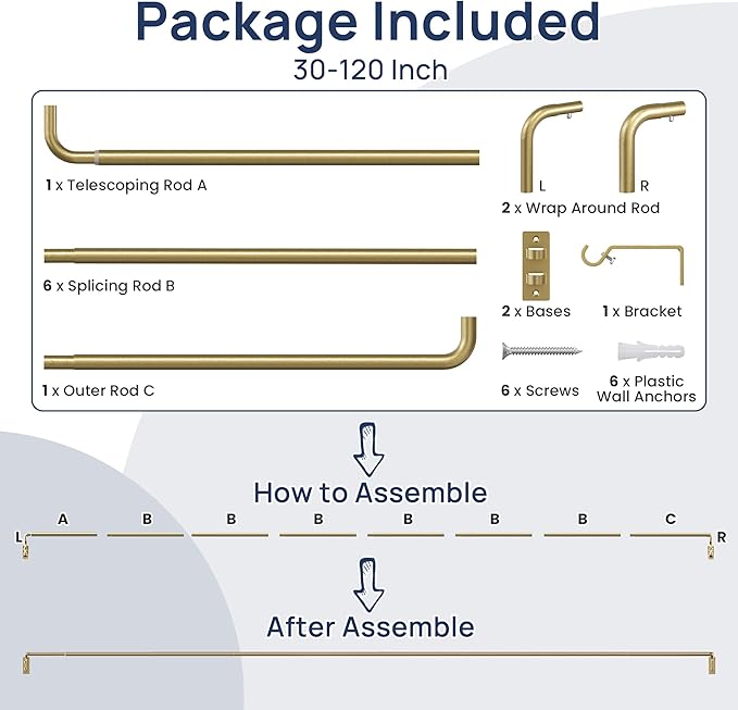 ENJOYBASICS Blackout Curtain rod