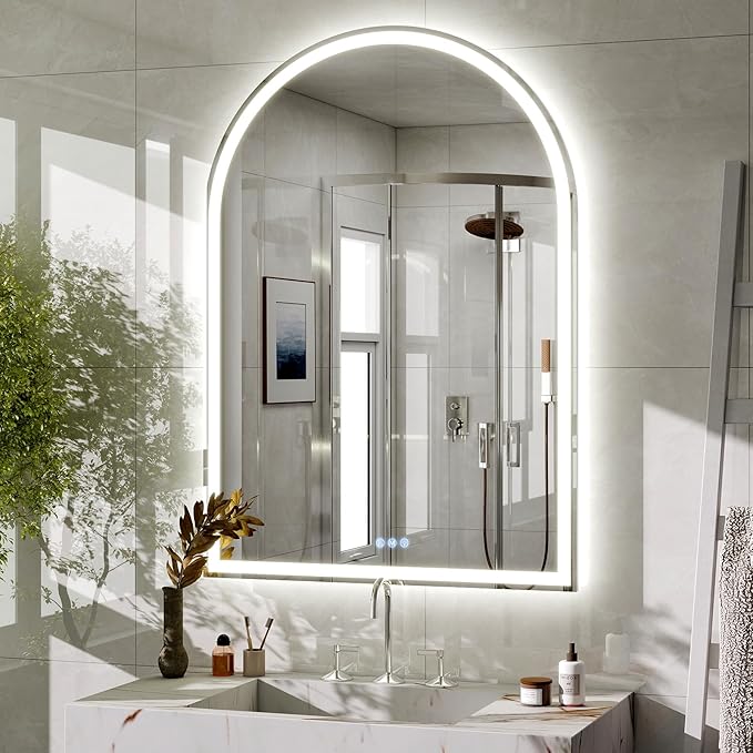 BEAUTYPEAK 40x30 LED Arch Bathroom Mirror