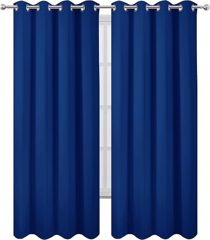 LEMOMO Blackout Curtains 66 x 95 inch/Royal Blue Curtains Set of 2