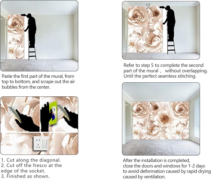 Floral wallpeper for Girls Bedroom Modern Flower Living Room wall Mural
