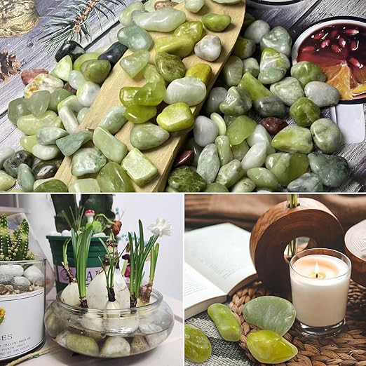 YISZM 20lbs Jade River Rocks for Landscaping, 2-3 Inch Natural Pebbles for Indoor Plants, High Polished Decorative Stones Vase Filler Fish Tank Aquariums Garden Outdoor and Indoor DIY