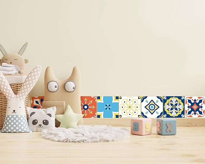 FLFK Wallpaper Border Tile Stickers Peel and Stick Wall Border
