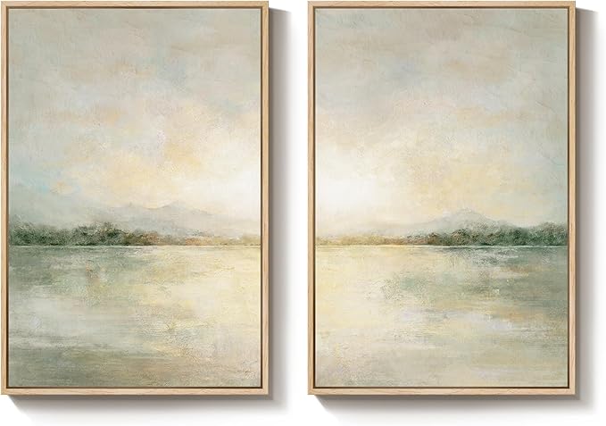 Framed Sage Green Abstract Wall Art