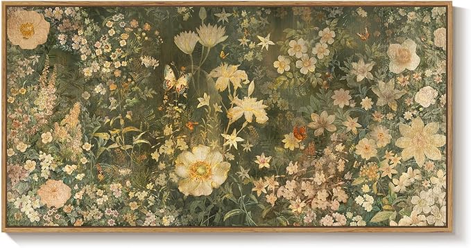 Large Framed Vintage Botanical Wall Art