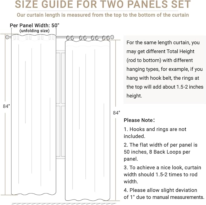 100% Blackout Shield Linen Blackout Curtains