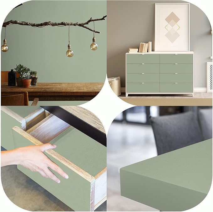 practicalWs Sage Green Wallpaper Stick and Peel Green Contact Paper 17.7'' x
