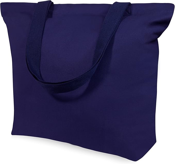 TOPDesign 2-Pack Canvas Tote Bags with Magnetic Snap, Reusable Grocery Shopping Bags, DIY Your Creative Designs